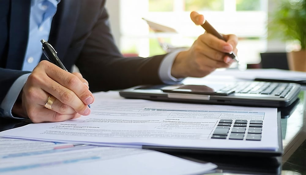Legal consultant assisting a client remotely with family law paperwork